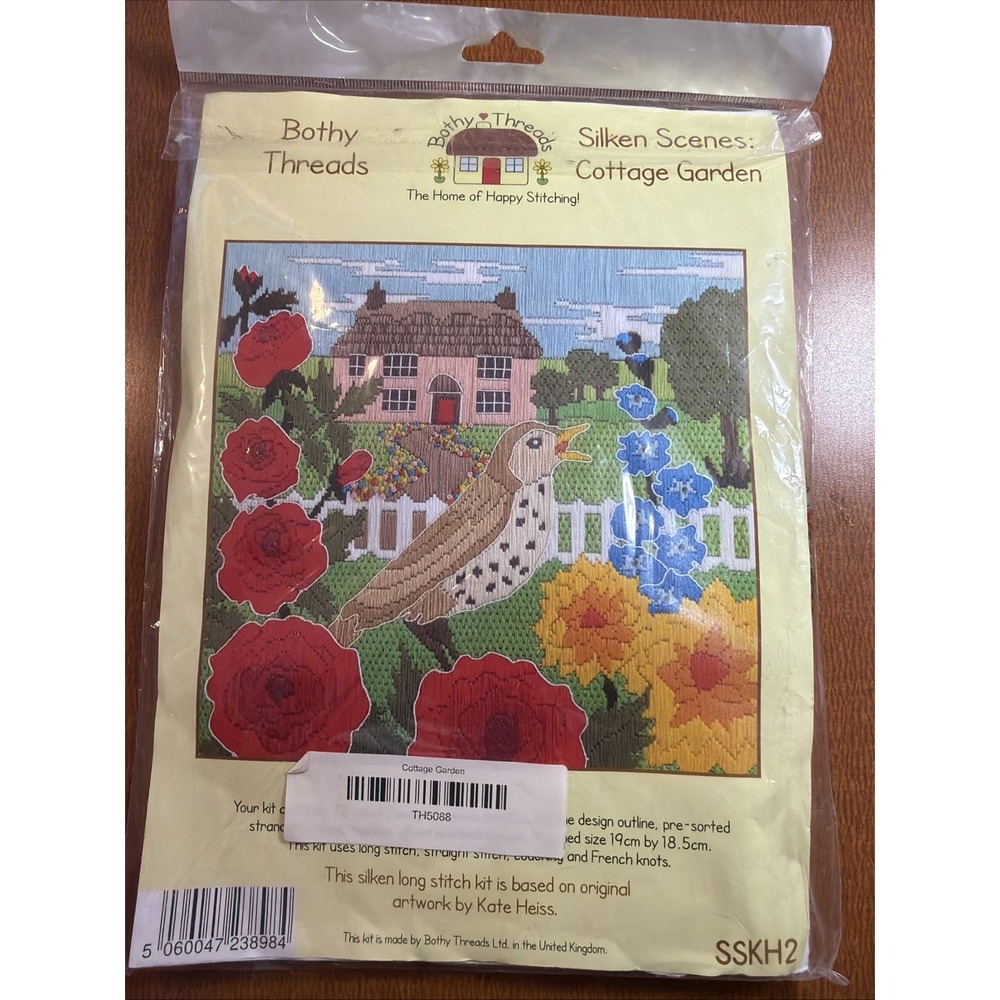 Bothy Threads stamped long stitch kit "Silken Scenes: Cottage Garden", SSKH2